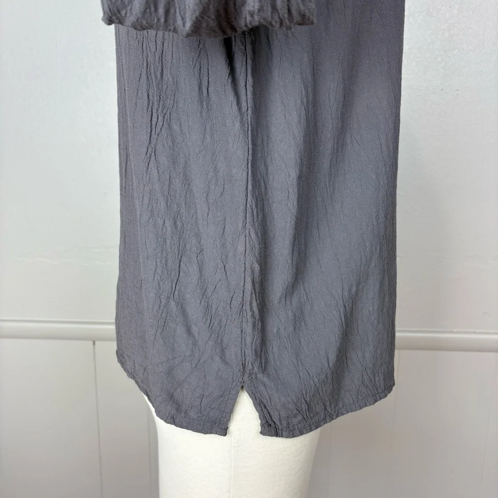 Cut Loose Pullover Top Size S Gray Lightweight Lagenlook Minimalist Crinkle Flow - Picture 12 of 15